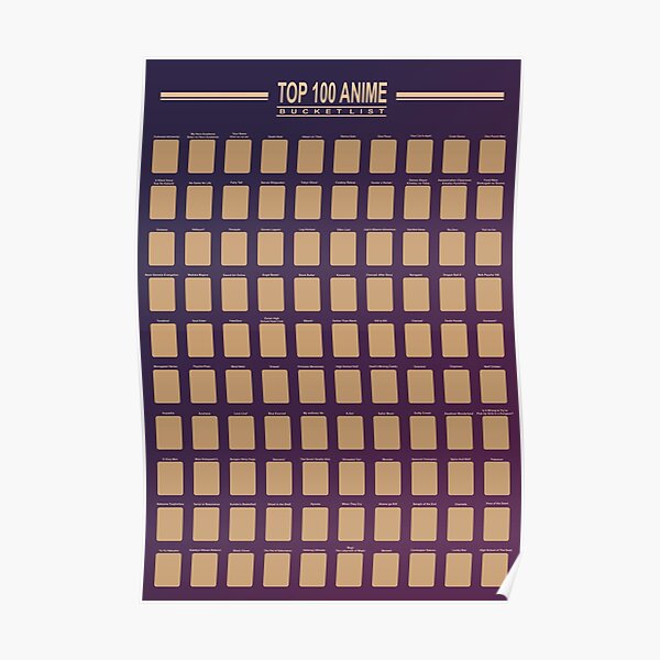 Bucket 100 list Anime Poster