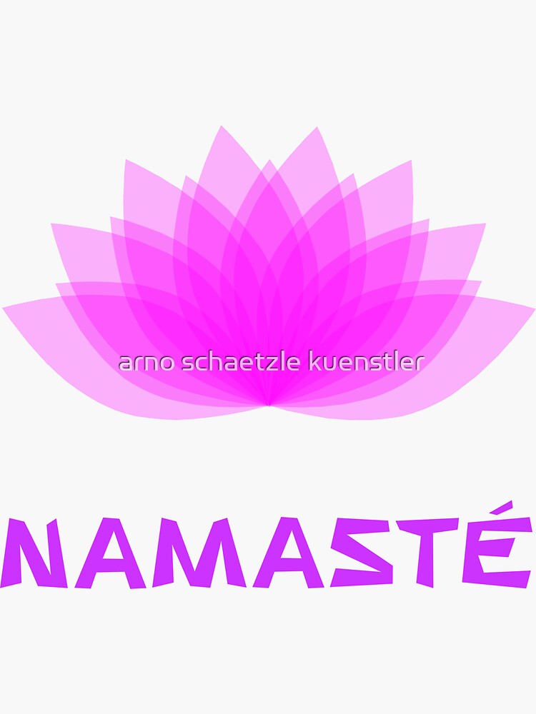 "magenta yoga namaste lotus flower" Sticker for Sale by schaetzle