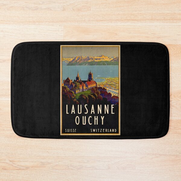 Item preview, retro classic Lausanne Ouchy poster designed and sold by CorasPosters.