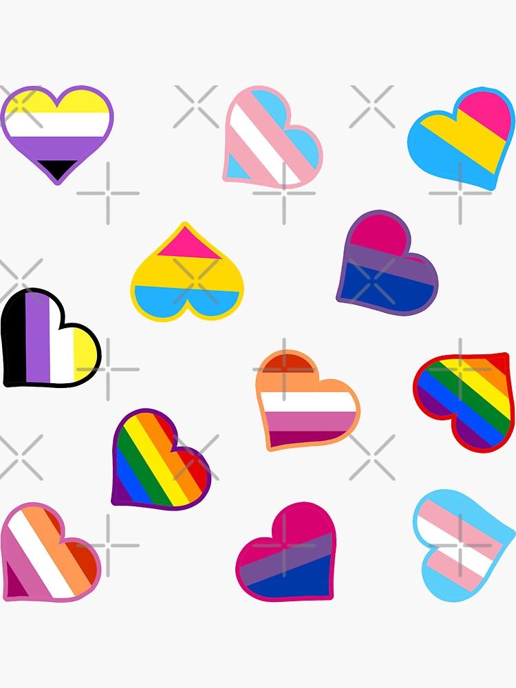Pride flags hearts by EllyBurg
