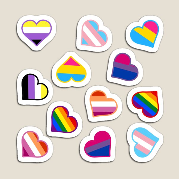 Pride flags hearts Magnet