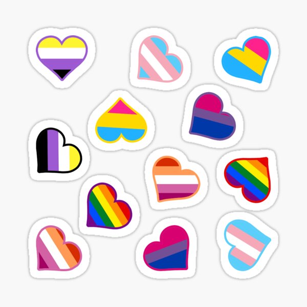 Pride flags hearts Sticker for Sale by EllyBurg