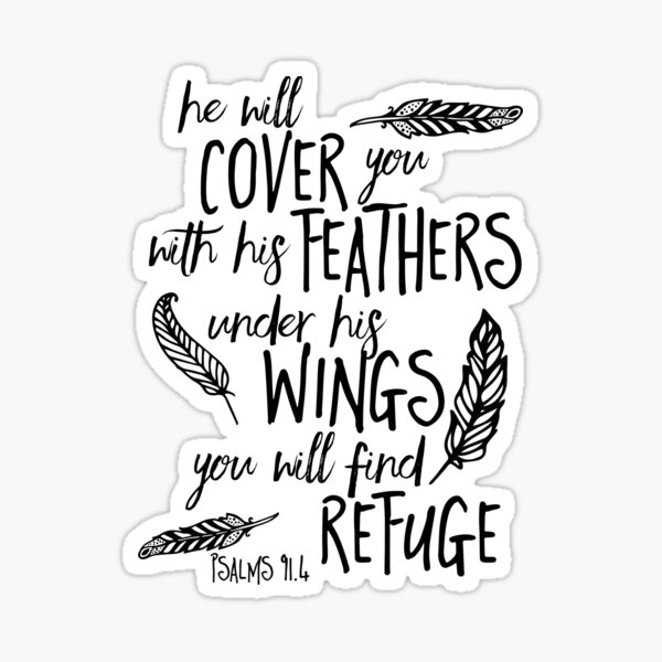 Item preview, He will Cover You Feathers Bible Verse designed and sold by Marcee Duggar.