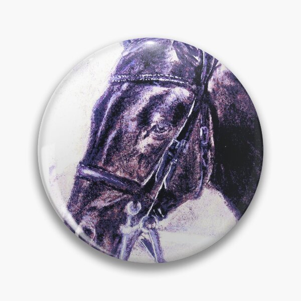Item preview, Black dressage horse portrait drawing designed and sold by horseaddicted.