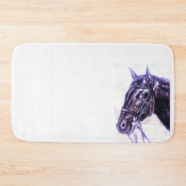 Item preview, Black dressage horse portrait drawing designed and sold by horseaddicted.