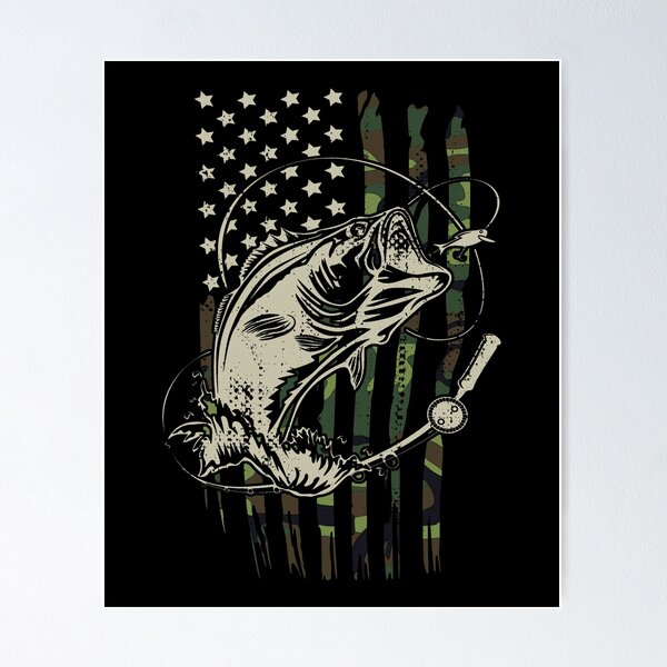 American Flag Bass Fishing Gifts For Fisherman Fish Fishing - American Flag Bass  Fishing - Magnet