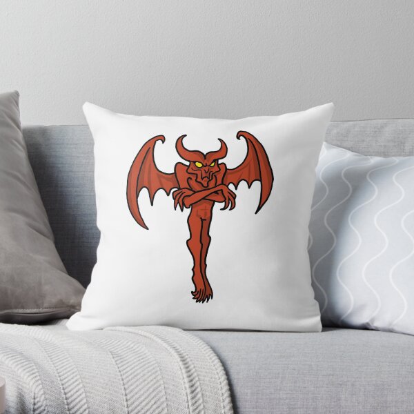 A Serous Winged Demon Throw Pillow