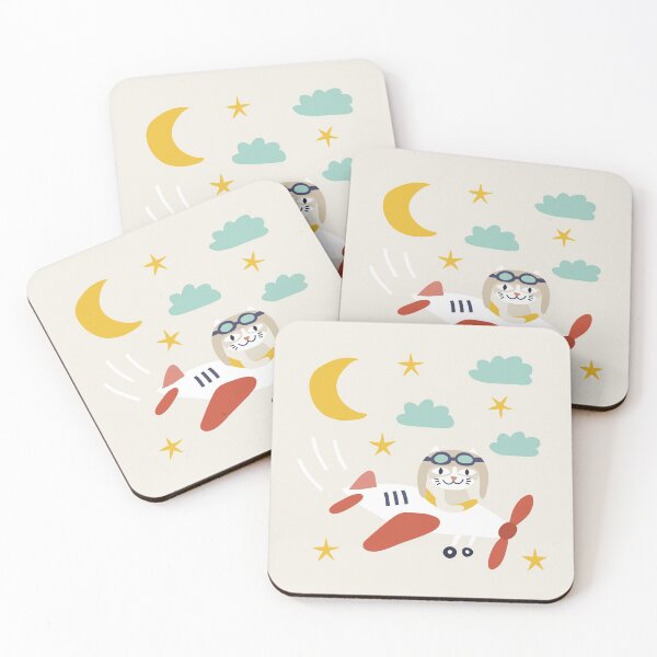 Item preview, Cute cat flying on airplane designed and sold by RevolutionizZed.