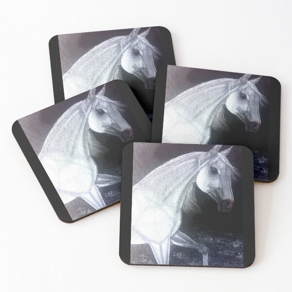 Item preview, White horse under the moonlight designed and sold by horseaddicted.