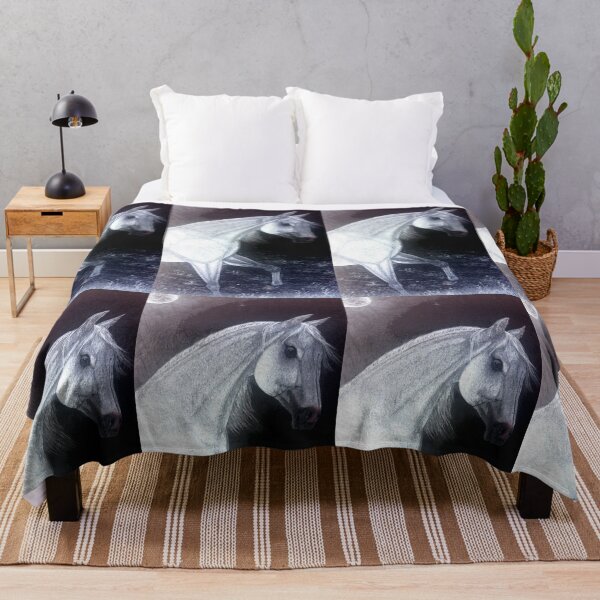 Item preview, White horse under the moonlight designed and sold by horseaddicted.