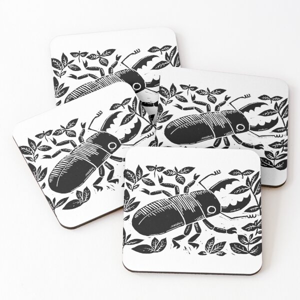 Item preview, Stag Beetle Linocut designed and sold by kiaako.
