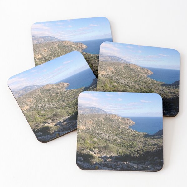 Item preview, Stunning Vistas of the Cretan Mountains and Southern Shore Near Lissos designed and sold by AWomanAfoot.