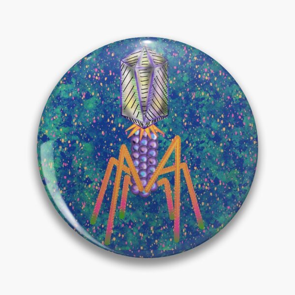 Item preview, Psychedelic Bacteriophage - Blue Background designed and sold by Osher-BioArt.