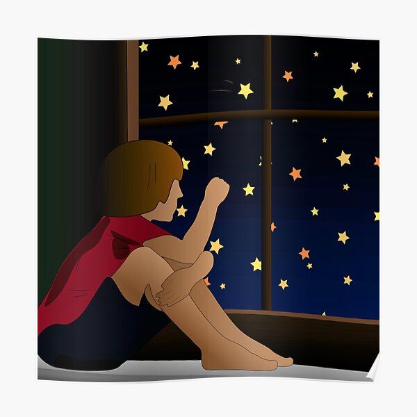 The Boy Watching The Stars Poster