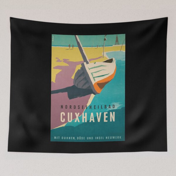 Item preview, retro classic Nordseeheilbad Cuxhaven poster designed and sold by CorasPosters.