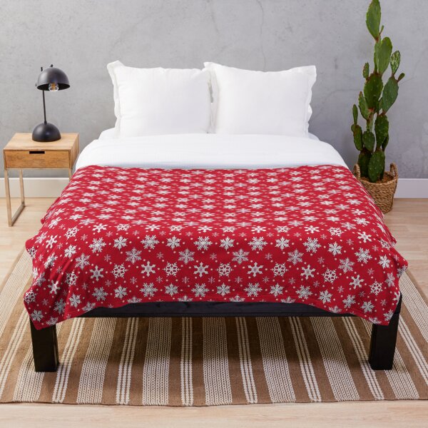 Item preview, Snowflakes pattern 2 in dark red designed and sold by FatSlugDesigns.