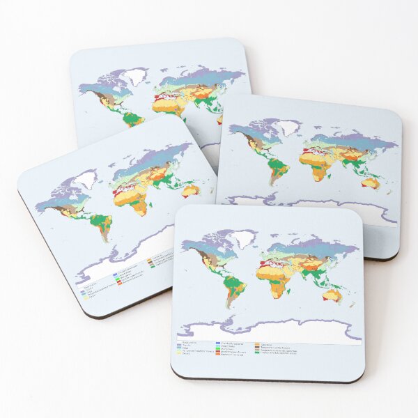 Item preview, World map of coverage the main biomes in the world with international boundaries designed and sold by mashmosh.