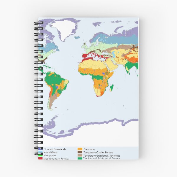 Item preview, World map of coverage the main biomes in the world with international boundaries designed and sold by mashmosh.