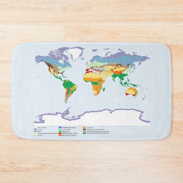 Item preview, World map of coverage the main biomes in the world with international boundaries designed and sold by mashmosh.