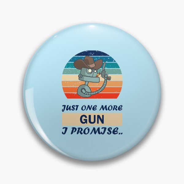 Artikelvorschau, Nur noch eine Waffe, das verspreche ich, Vintage-Orange, süßer Retro-Cowboy-Roboter, der eine Waffe hält und Zigaretten raucht entworfen und verkauft von SGS-.
