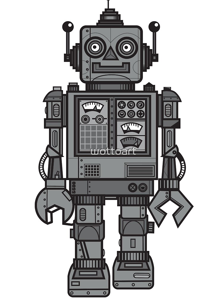 Thumbnail 2 of 2, Baby T-Shirt, Vintage Robot designed and sold by wottoart.