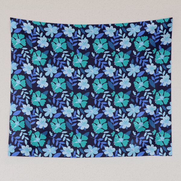 Item preview, Flowers - blues and teals designed and sold by PAVOCreative.