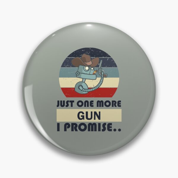 Artikelvorschau, Ich verspreche nur noch eine Waffe in Vintage-Rot, ein süßer Retro-Cowboy-Roboter, der eine Waffe in der Hand hält und Zigaretten raucht entworfen und verkauft von SGS-.