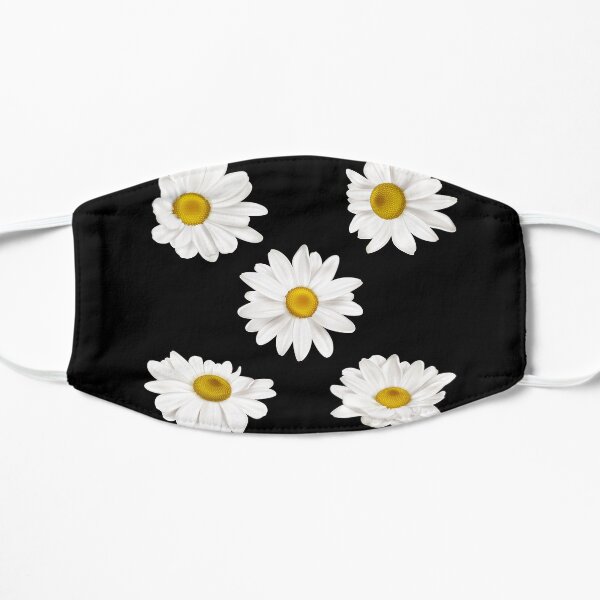 white chamomile flowers Flat Mask