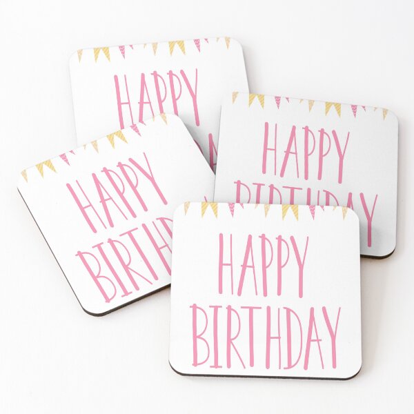Item preview, Happy Birthday Cute Pink Greetings designed and sold by mimosadesigns.