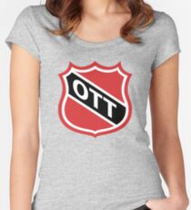 Ottawa Old School Crest Women's Fitted Scoop T-Shirt