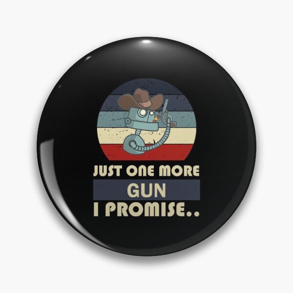 Item preview,  Just one more gun i promise vintage red light text, retro cute cowboy robot holding a gun and smokes cigarettes designed and sold by SGS-.