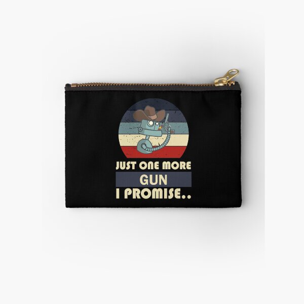 Item preview,  Just one more gun i promise vintage red light text, retro cute cowboy robot holding a gun and smokes cigarettes designed and sold by SGS-.