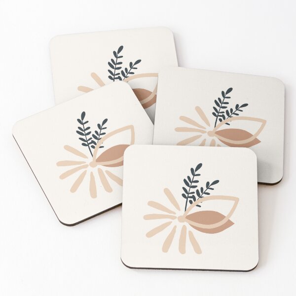 Item preview,  Minimalist Abstract  Flower Leaves Cute Warm Colours Pink  design  designed and sold by zedonee.