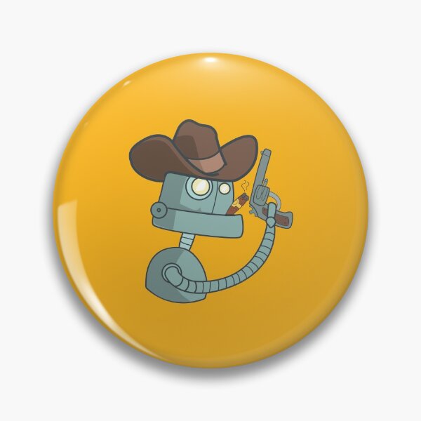 Artikelvorschau, Retro süßer Cowboy-Roboter, der eine Waffe hält und Zigaretten raucht entworfen und verkauft von SGS-.