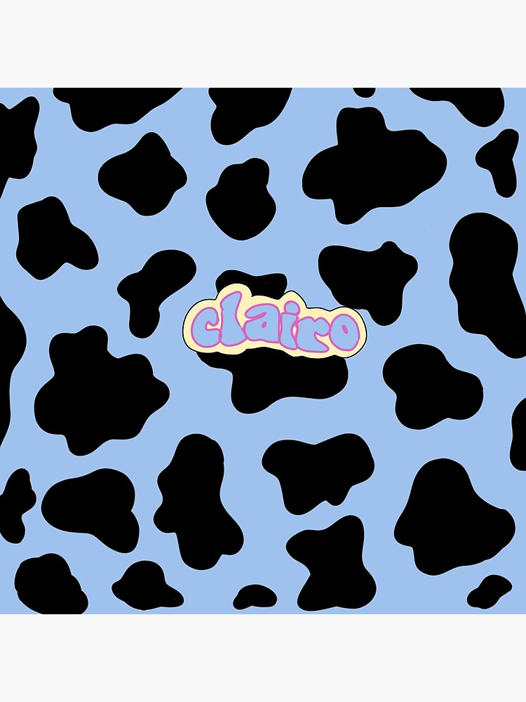 " Clairo blue cow print phone case, pin, mask, water bottle, sticker