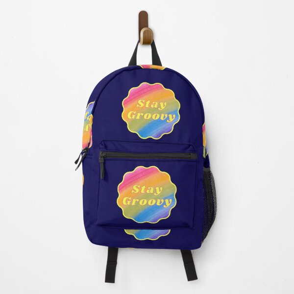 Aperçu de l'œuvre Restez Groovy Hippy Rainbow Happiness créée et vendue par ittybittyowl.