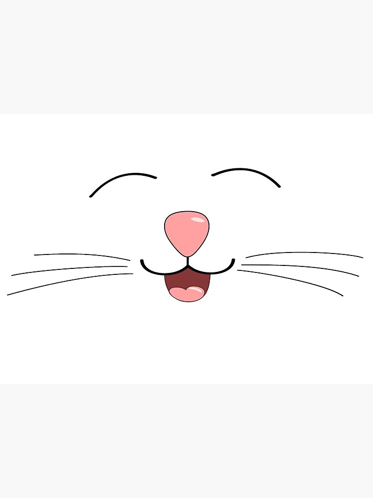Lámina rígida «Dibujo de cara de gato blanco - Expresión de boca de gato»  de sofiafi | Redbubble