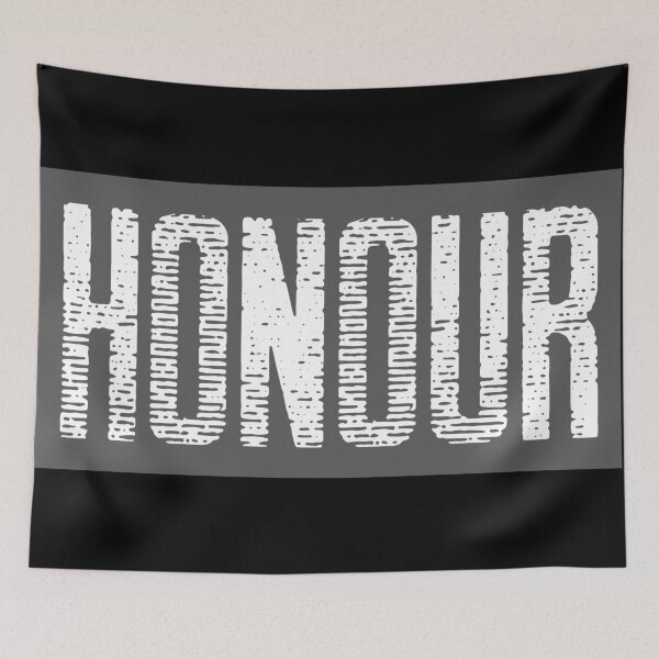 Item preview, HONOUR. Text only design. White, grunge, distressed, capital letters. designed and sold by JellyBeenzz.