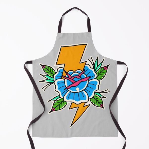 Item preview, lightning rose traditional tattoo designed and sold by rafaelwolf.