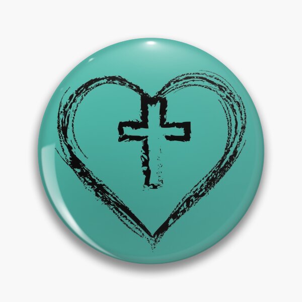 Artikelvorschau, Cross My Heart - Schwarz auf Türkis entworfen und verkauft von ChelleCreate.