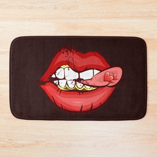 Item preview, mouth biting tongue. hearts designed and sold by doctors-apparel.