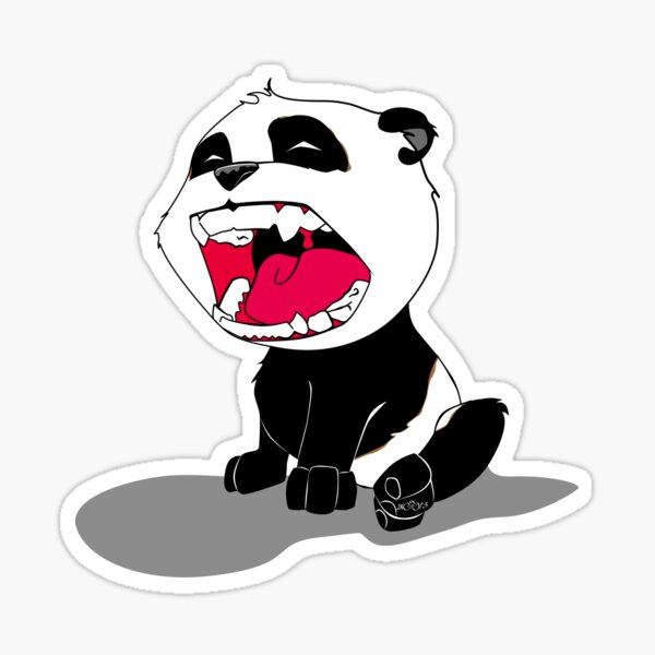 Yawning Panda Cub Sticker