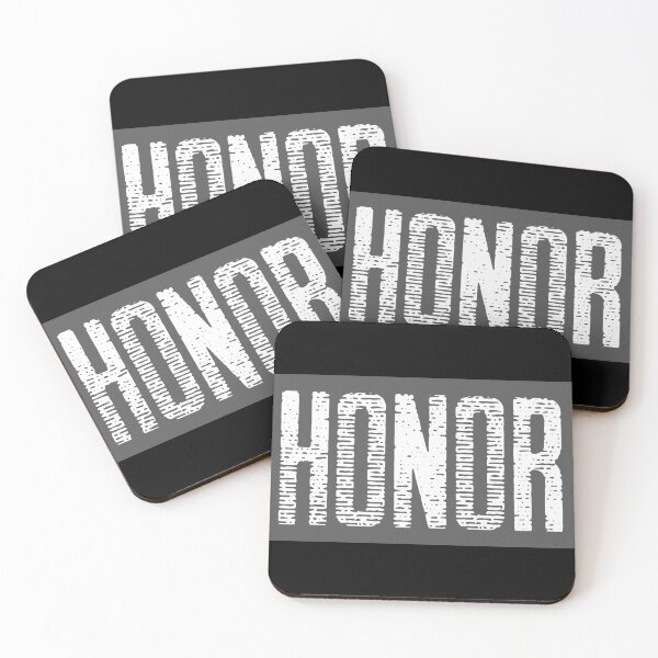 Item preview, HONOR. Text only design. White, grunge, distressed, capital letters. designed and sold by JellyBeenzz.