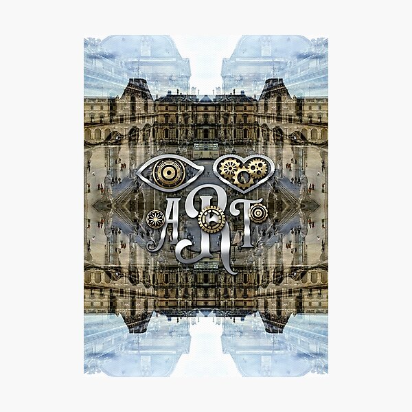 Eye Heart Art Louvre Silver Paris da Vinci Gears Photographic Print