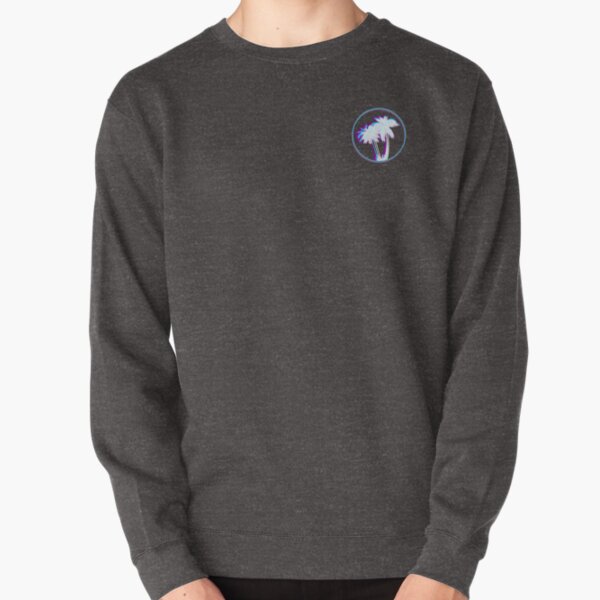 Synthwave Palm Tree Logo Design  Pullover Sweatshirt