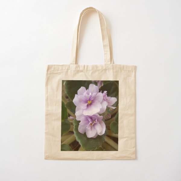 Pink African Violet Blooms Cotton Tote Bag