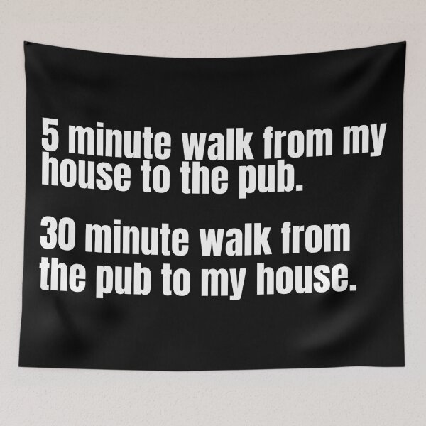Item preview, 5 minute walk from my house to the pub. 30 minute walk from the pub to my house.  designed and sold by mind-illusions.