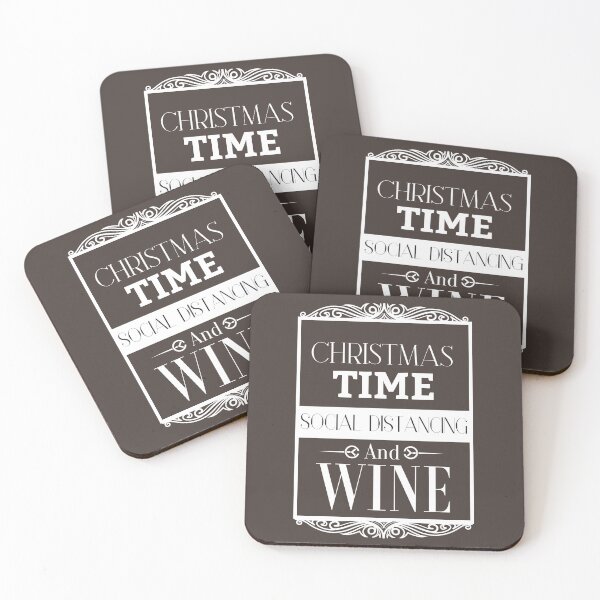 Item preview, Christmas Time Social Distancing and Wine, Fun Quarantine Christmas Gift Idea For Our Lovers designed and sold by TrueFit Essentials.