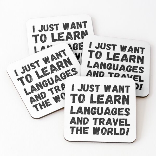 Item preview, I JUST WANT TO LEARN LANGUAGES AND TRAVEL THE WORLD Cute Polyglot designed and sold by a-little-ink.