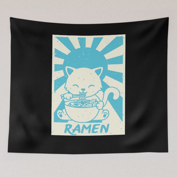 Item preview, Kawaii Cat Ramen Noodle Cute Cat Vintage Retro Japanese  designed and sold by aubb7.